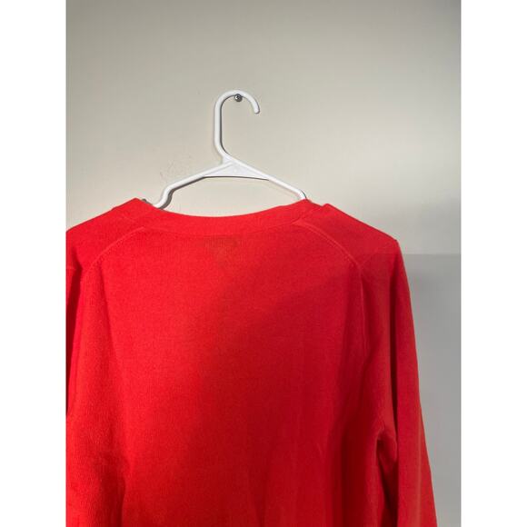 J.Crew Collection Red/Orange 100% Italian Cashmere Button Front Cardigan - Picture 6 of 11
